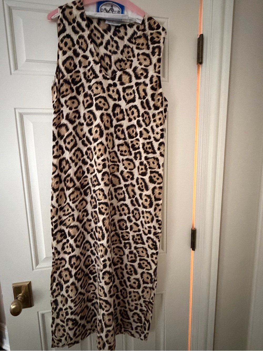 Equipment Leopard Print Sleeveless Maxi Dress - Beige & Black - Size XS